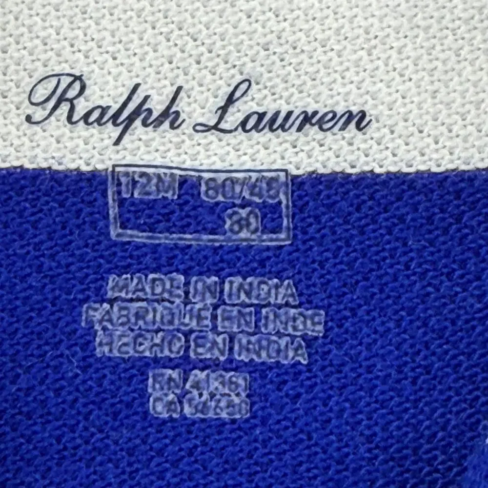 Ralph Lauren Baby Striped Rugby Romper 12months
